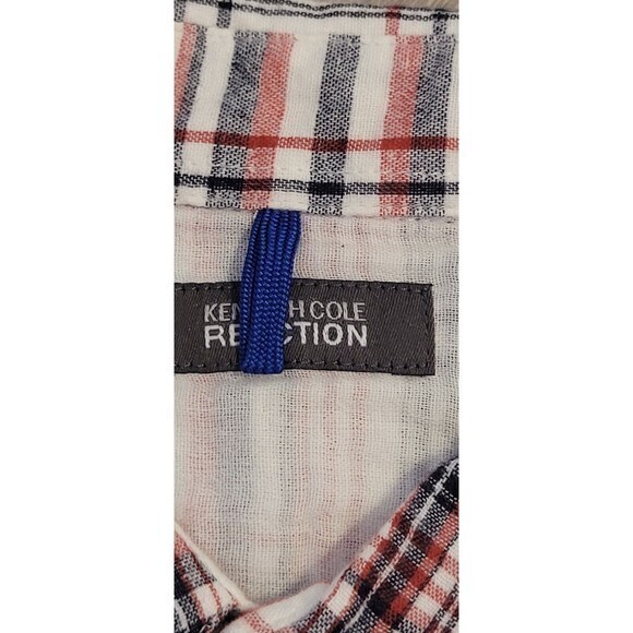 Kenneth Cole Reaction Men's Red Striped Long Sleeve‎ Button Down Shirt Size XL - Picture 10 of 16